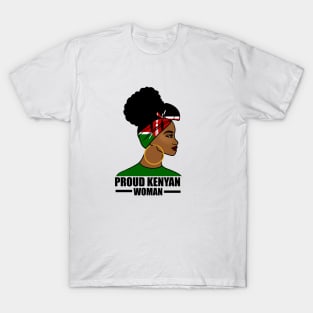 Proud Kenyan Woman, Kenya Flag, Afro African T-Shirt